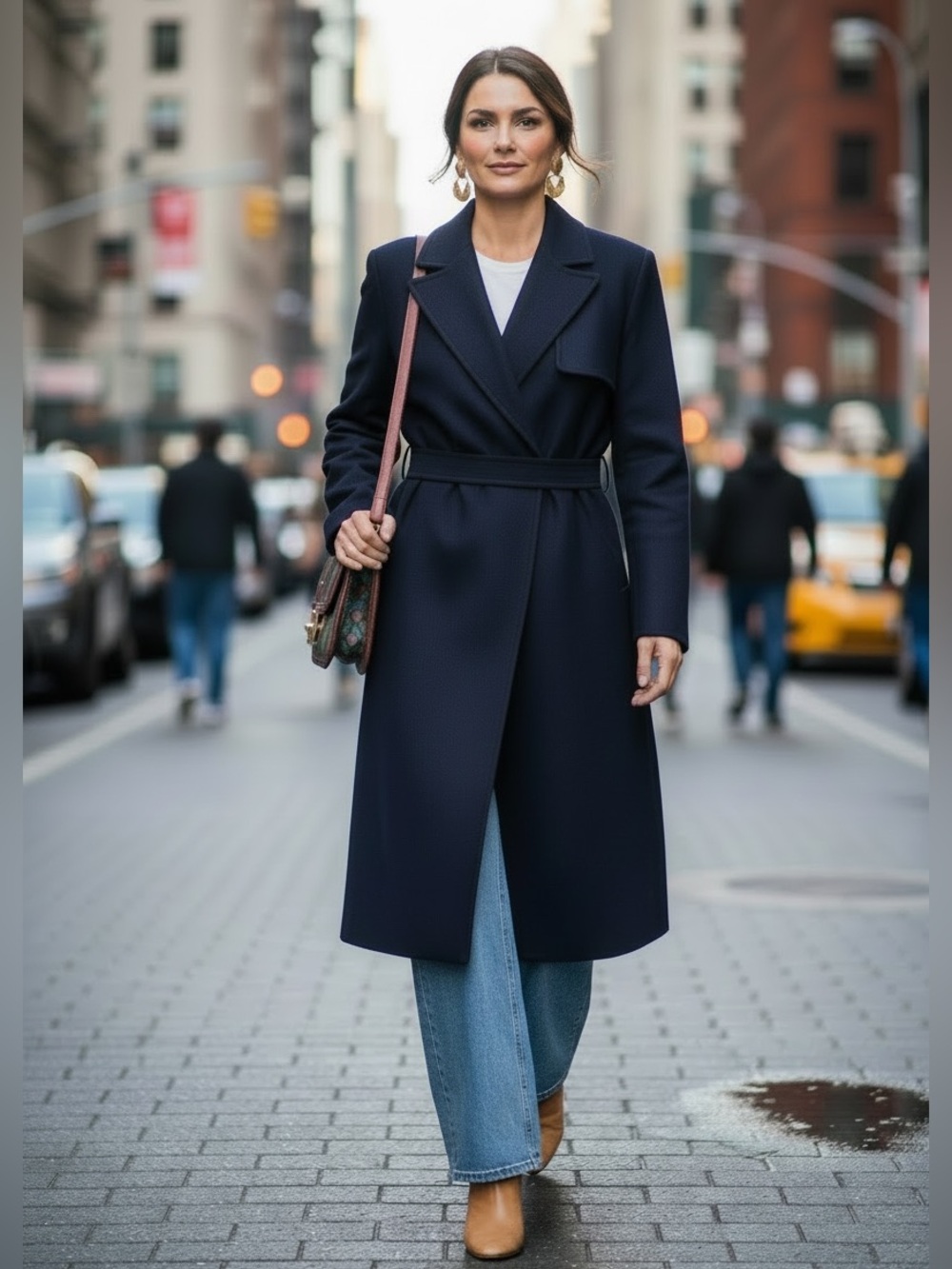 Vtg Banana Republic Womens Navy Blue Microsuede Belt Trench Coat size Small